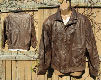 Leather Bomber Jacket Men , Vintage leather coat men, brown leather jacket,, men's jacket, Aviator Flight Pilot Bomber Jacket - # 5