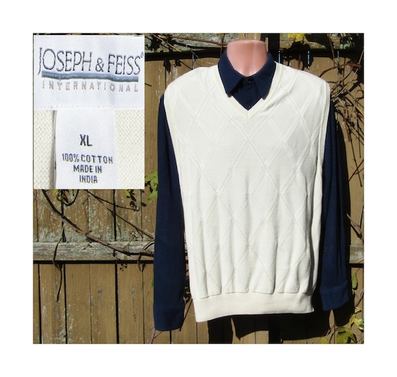 Vintage sweater vest men -V neck vest - Cream beig