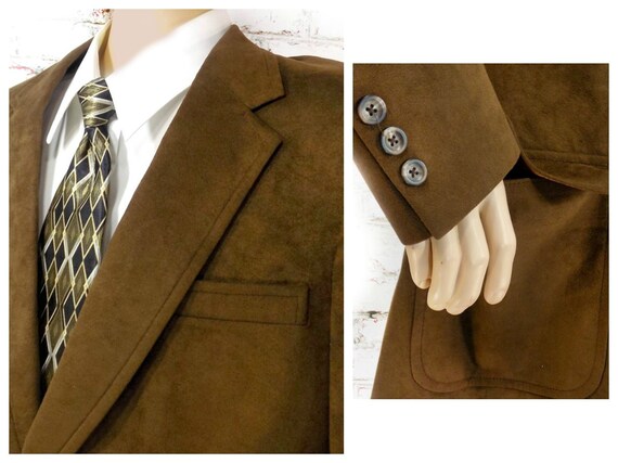 men's suede Sport coat, men's brown blazer, men's… - image 3