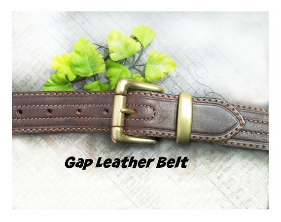 Brown Leather belt - unisex belt - men's belt , G… - image 1