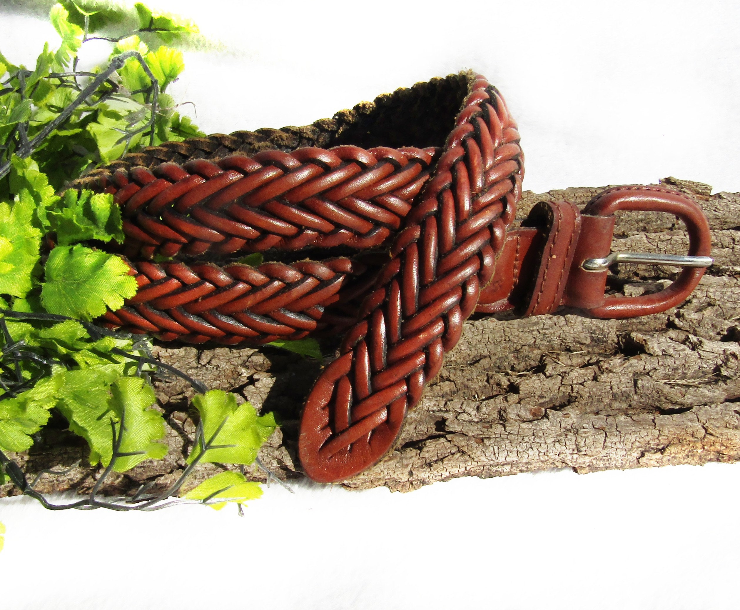 Hand Braided Leather Wrap Belt - Skinny – Vintage Boho Bags