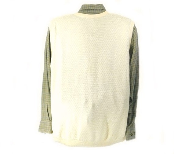 Vintage Silk sweater vest men -V neck vest - Crea… - image 5