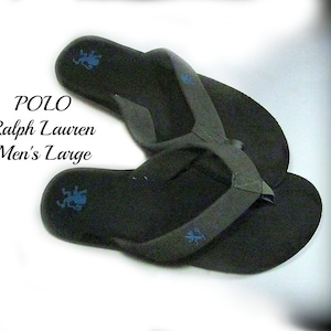 men &#39;s flip flops, summer flip flops,beach flip flops, POLO Ralph Lauren. size large  #18
