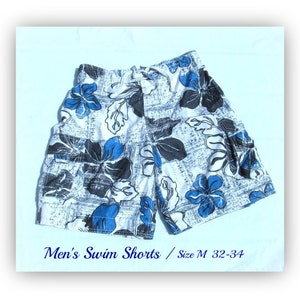 swim shorts, swim trunks, Vintage swim shorts, men&#39;s summer shorts, Size M 32-34 waist, # 4