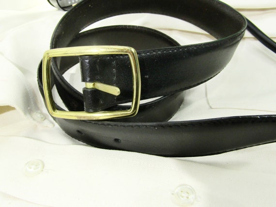 Black Leather belt, unisex belt, men's belt, man'… - image 2