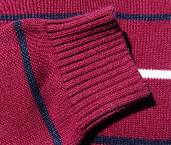Vintage burgundy sweater men, casual streetwear s… - image 5
