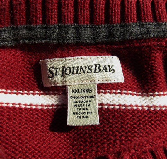 Vintage burgundy sweater men, casual streetwear s… - image 7