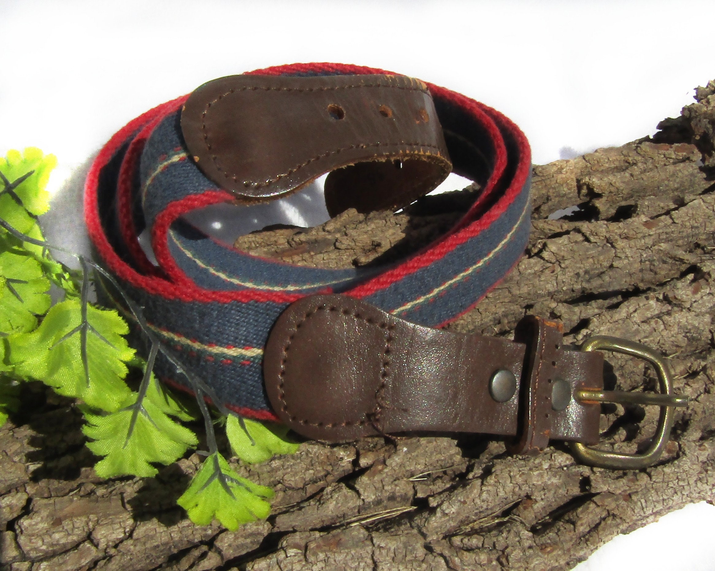 Preppy Leather Canvas Belt XS-M – OMNIA