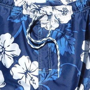 Beach shorts men floral swim shorts blue swim trunks, blue swim shorts, men's summer shorts, Size M 32 to 36 waist, 19 image 2