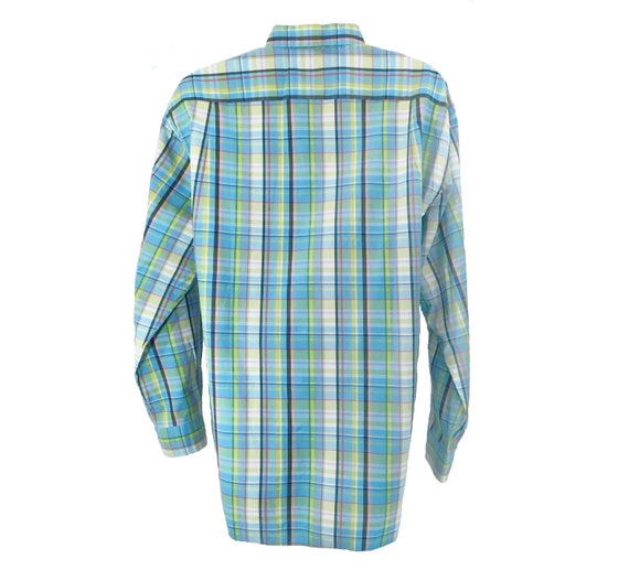 Vintage Plaid Dress Shirt Men -long sleeve shirt … - image 6