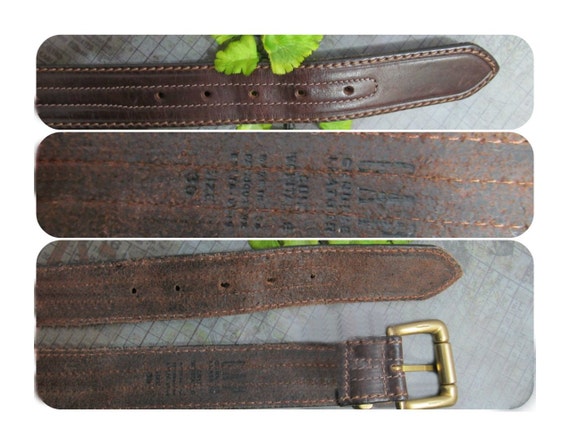 Brown Leather belt - unisex belt - men's belt , G… - image 4