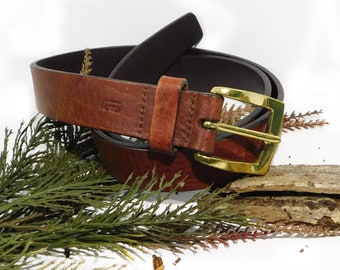 Brown Leather belt -unisex leather belt - casual leather belt ,Gold Tone buckle belt, accessories belt -size waist 34 t0 38 inches,  # B 39