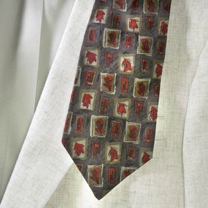 brown Red tie - Geometric tie - neck wear - men&#39;s accessories - men&#39;s neck tie - suit tie - designer tie -wide tie - gift for him,  # 94