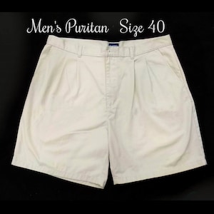 men&#39;s pleated front shorts, tan shorts, men&#39;s 90&#39;s shorts, men&#39;s dress shorts, size 40 shorts,   # 35