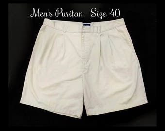 Men's Pleated Front Shorts Tan Shorts 