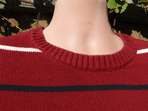 Vintage burgundy sweater men, casual streetwear s… - image 3
