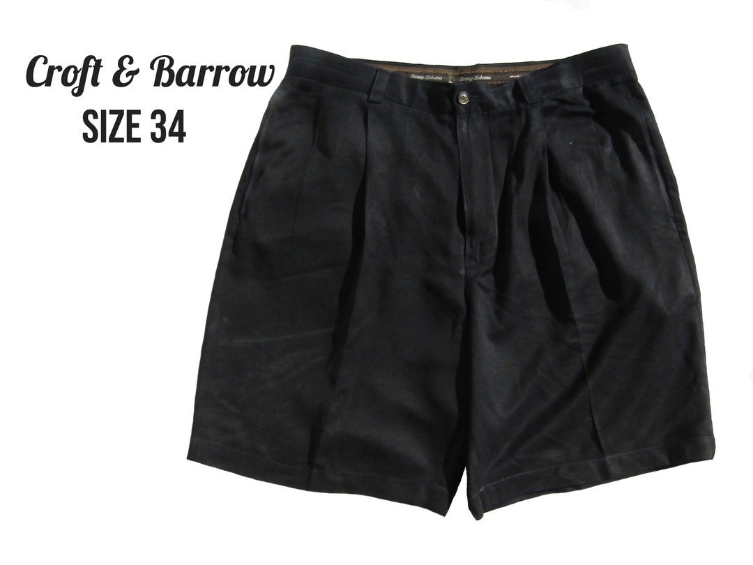 Vintage Black Shorts Men Men's Black Shorts, Men's Dress Shorts, Croft