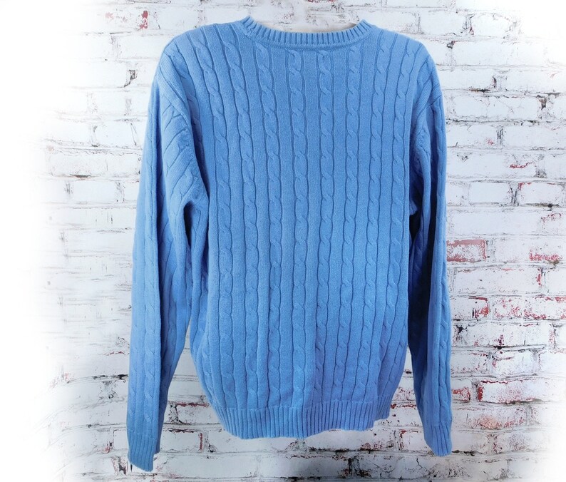 Blue cotton sweater men -unisex sweater pullover sweater # 12 X large sweater boyfriend sweater,crew neck sweater,-cotton sweater men