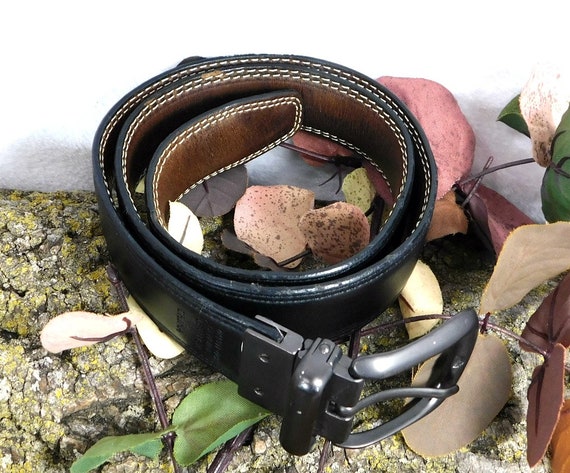 reversible buckle belt -Black brown Leather belt-… - image 3