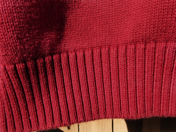 Vintage burgundy sweater men, casual streetwear s… - image 6