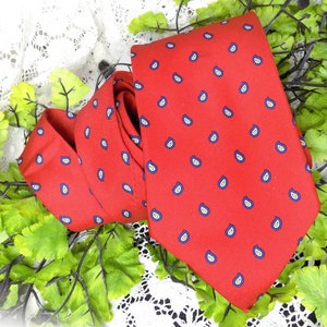 Red Polyester tie -Geometric tie - neck wear men -men&#39;s accessories -men&#39;s neck tie -suit tie -designer tie -wide tie - gift for him,  # 96