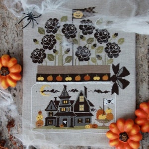 Halloween dans un bocal - Grille de point de croix PDF