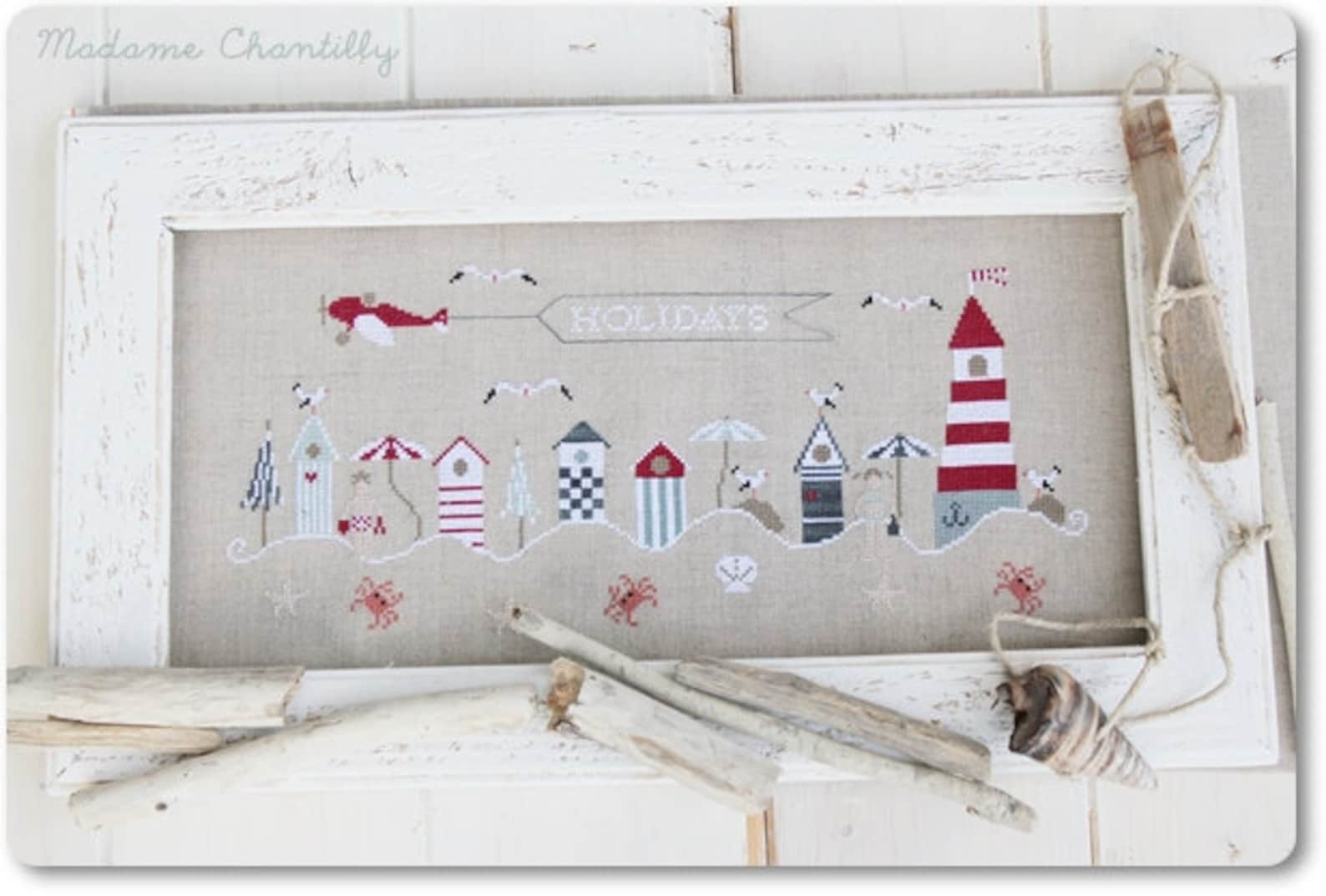 On the Beach Cross Stitch Pattern Etsy