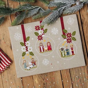 Nativity Christmas Balls - PDF - Schema punto croce