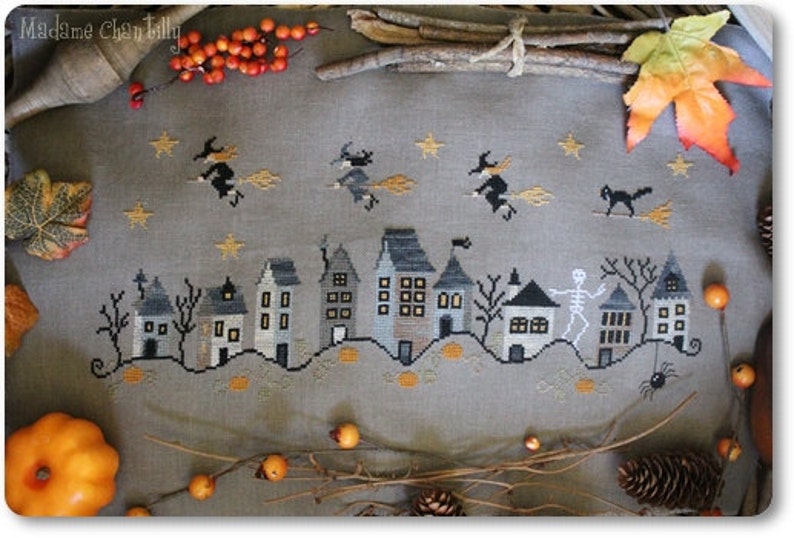 Halloween Town Cross stitch Pattern | Etsy