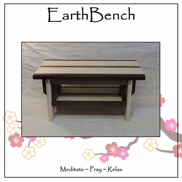 SALE!!! The Yin~Yang 20"×11"×10" tall ARTISAN SERIES Small Personal Table Altar by EarthBench.  Walnut & Maple w/ Beeswax Finish.
