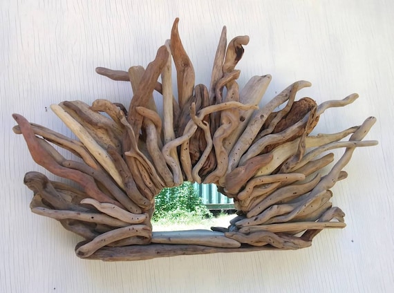 Rustic Bleached Driftwood Mirror Rustic Bleached Driftwood Mirror