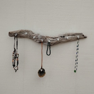 Wall Hanging Necklace Organizer Driftwood Key Hook