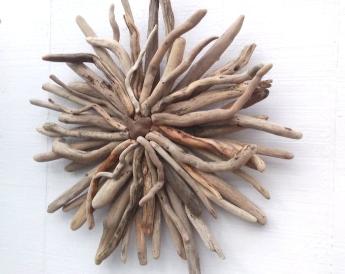 Natural Rustic Wood Starburst Round Driftwood Wall Art Etsy