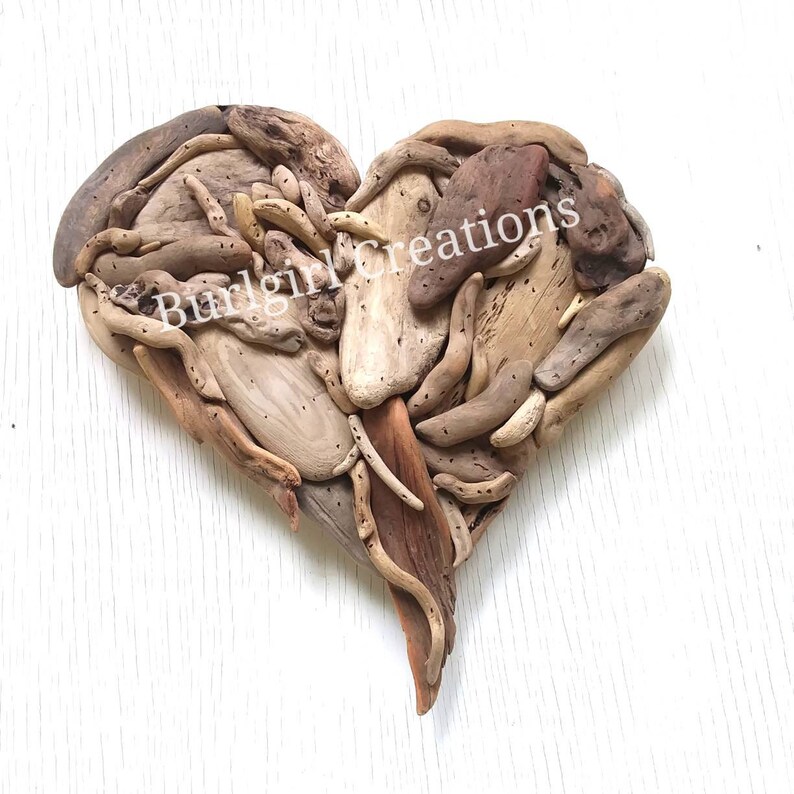 Decorative Heart Driftwood Wall Art Fifth Anniversary Hand Made Weathered Wood Beach Coastal Hanging - Driftwood Heart Wall Art Decorative Heart Driftwood Wall Art Fifth Anniversary Hand Made Weathered Wood Beach Coastal Hanging - Driftwood Heart Wall Art