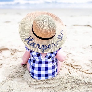 Personalized Baby Straw Sunhat / Toddler Sun Hat / Girl Sun hat / Girl Birthday Gift / Kid Easter Gift / Customized Sun hat / Baby Beach hat