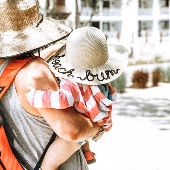 Personalized Floppy Straw Sun Hat for Baby Toddler Girl Adult // Beach Hat // Vacation // Girl Birthday Gift // Kid Easter Gift //