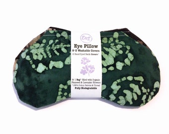 Oogkussen yoga SET 2 wasbare hoezen biologische lavendel lijnzaad, aromatherapie, warmte coldpack, sinushoofdpijn, stressontspanningscadeau