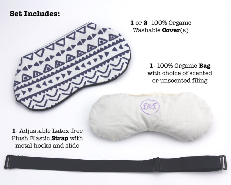 ORGANIC Weighted Sleep Mask Navy Aztec Yoga Eye Pillow Etsy España