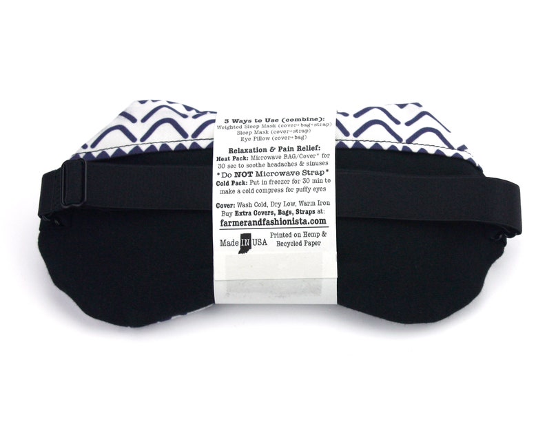 ORGANIC Weighted Sleep Mask Navy Aztec Yoga Eye Pillow Etsy España
