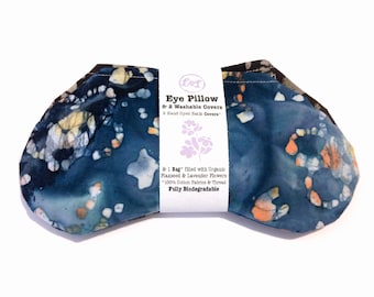 Oogkussen yoga SET 2 wasbare hoezen biologische lavendel lijnzaad, aromatherapie, warmte coldpack, sinushoofdpijn, stressontspanningscadeau