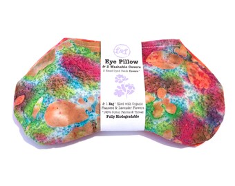 Oogkussen yoga SET 2 wasbare hoezen biologische lavendel lijnzaad, aromatherapie, warmte coldpack, sinushoofdpijn, stressontspanningscadeau