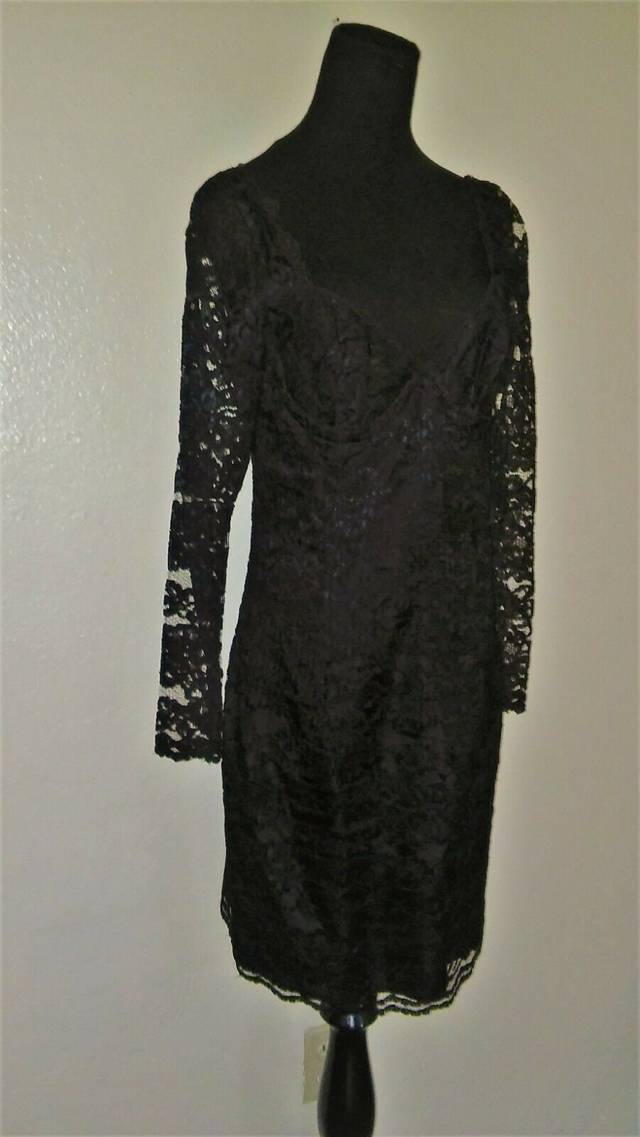 Small 90s black lace mini dress Moda INTL prom goth bodycon | Etsy