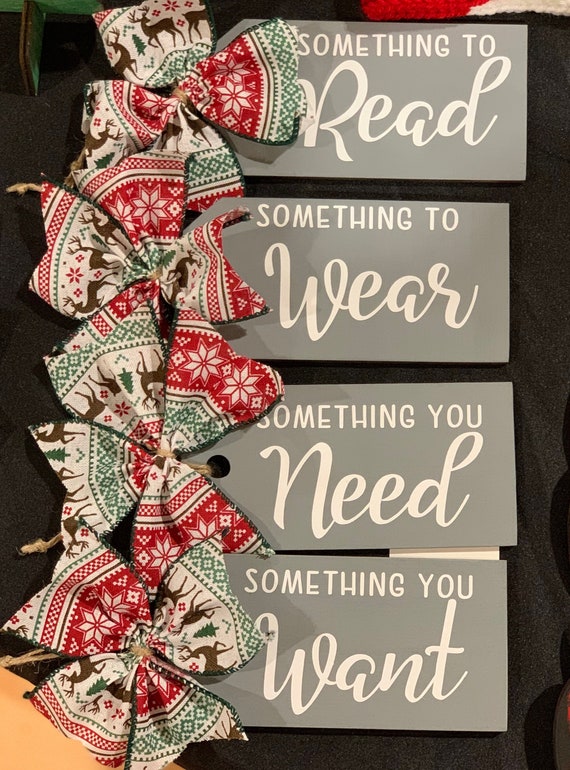 4 Gift Rule Tags, Christmas Gift Tags for Presents, Reusable Gift