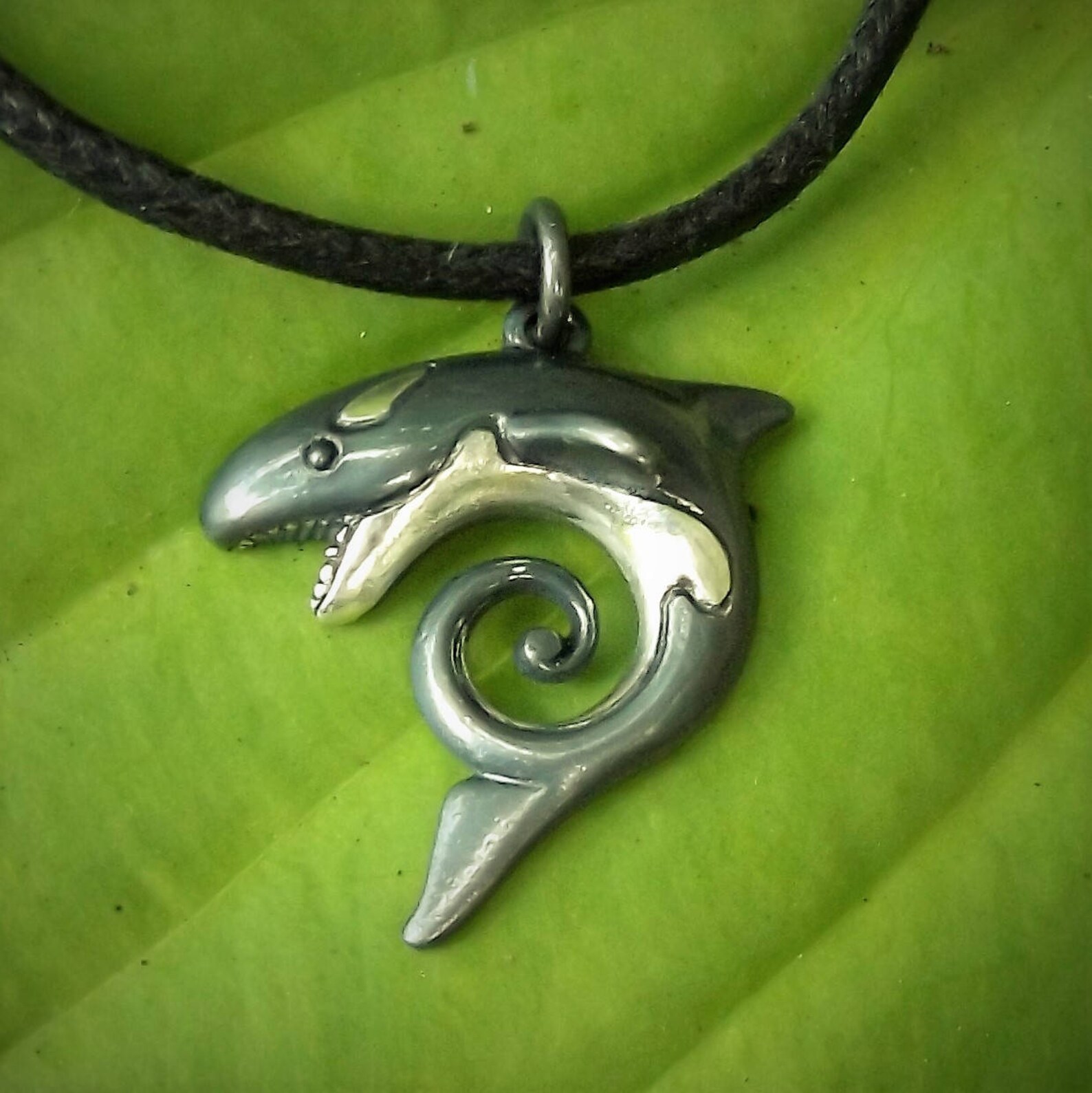 Orca necklace killer whale necklace silver koru pendant Etsy