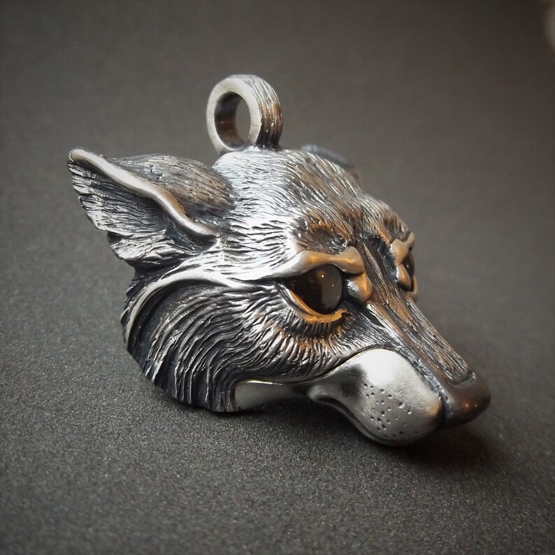 URBIUTF Collier Homme Pendentif Tête De Loup - Chaîne Acier Inoxydable 60cm - Style Punk