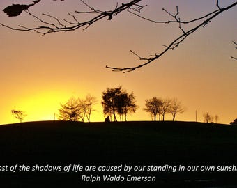 Motivational quote  Shadows-monument-sunset Wall Art, Landscape Poster