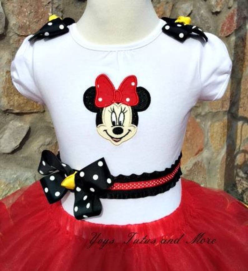 Pageant,Costume Red and Black Minnie Mouse tutu outfit,Birthday tutu