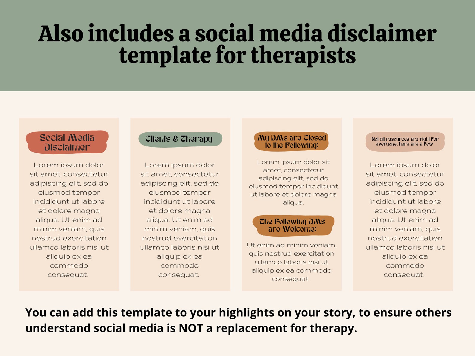 Terracotta Mental Health Instagram Post Template Bundle | Canva Social ...