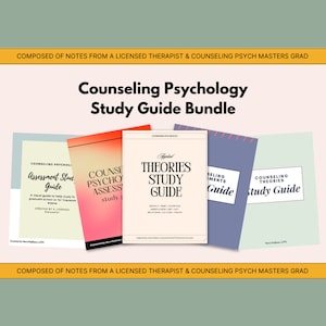 Pode incluir: Um conjunto de quatro guias de estudo para estudantes de psicologia do aconselhamento. Os guias são intitulados "Assessment Study Guide", "Counseling Psychology Assessment Study Guide", "Applied Theories Study Guide" e "Selling Interventions Guide".