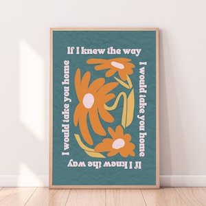 Dead &quot;Ripple&quot; Lyric Poster Teal Pink Orange